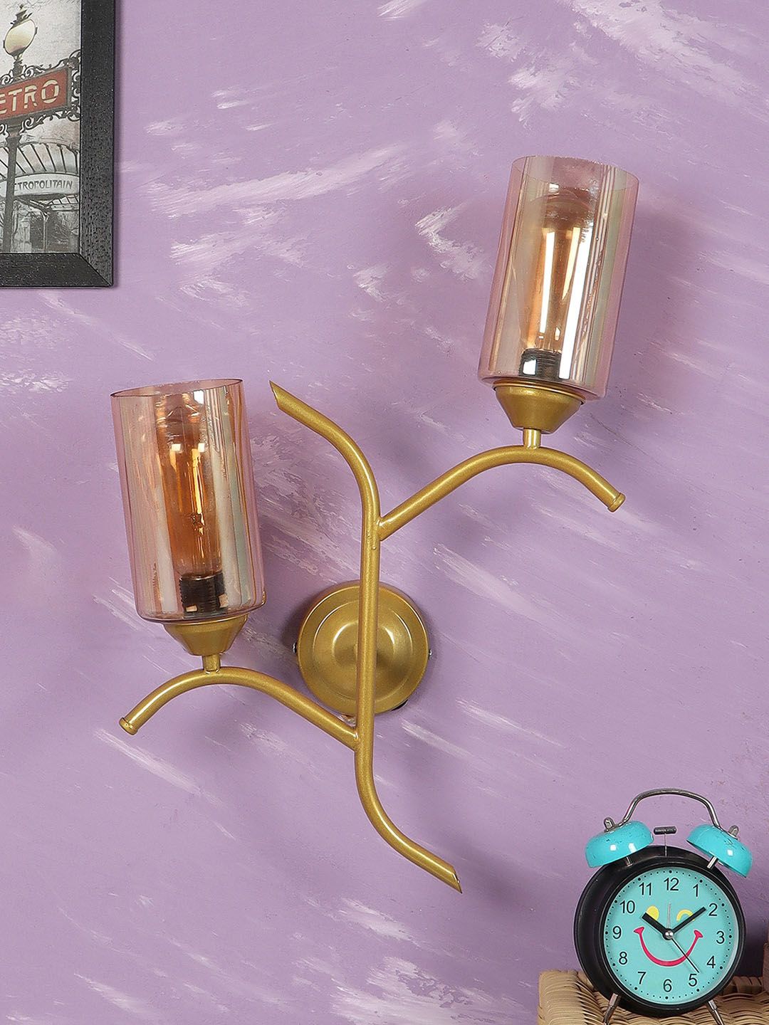 decorativeray Gold-Toned Abstract Shaped Metal Wall Lamp-picture-19