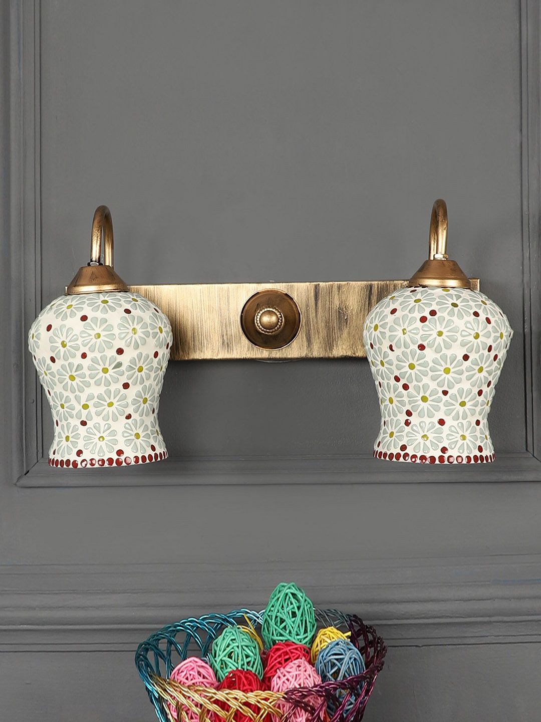 decorativeray Grey & Gold Toned Metal Wall Lamp-picture-35