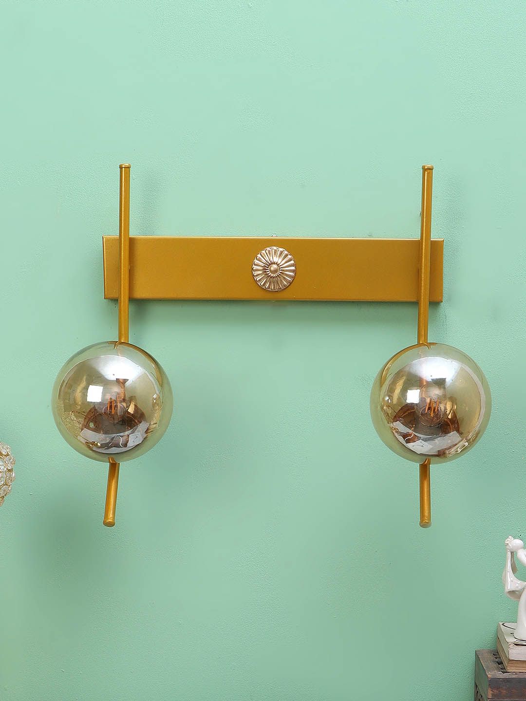 decorativeray Gold Toned Spherical Metal Wall Lamp-image-15