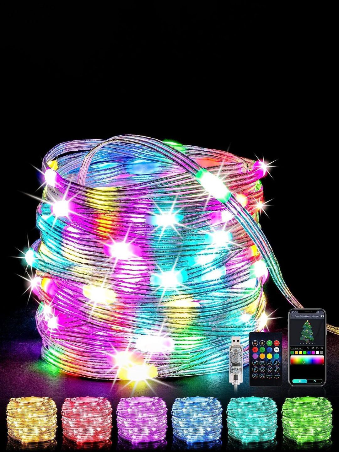 XERGY Blue & Pink RGB Remote Control String Lights-picture-20