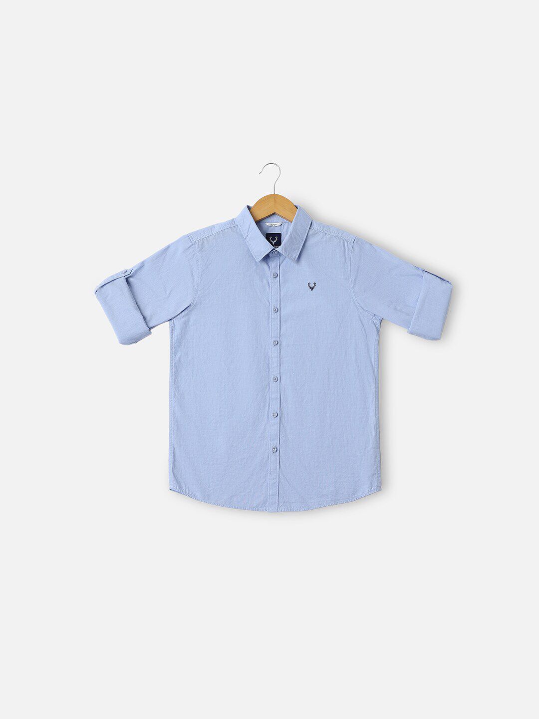 Allen Solly Junior Boys Slim Fit Spread Collar Long Roll Up Sleeves Cotton Casual Shirt-picture-39