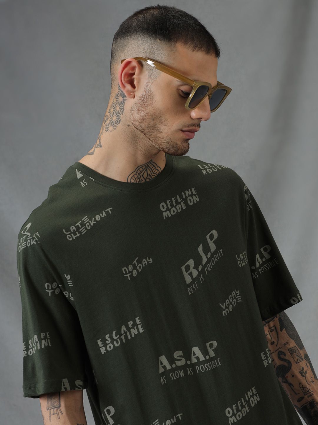 WROGN Typography Printed Round Neck Short Sleeves T-shirt-picture-19