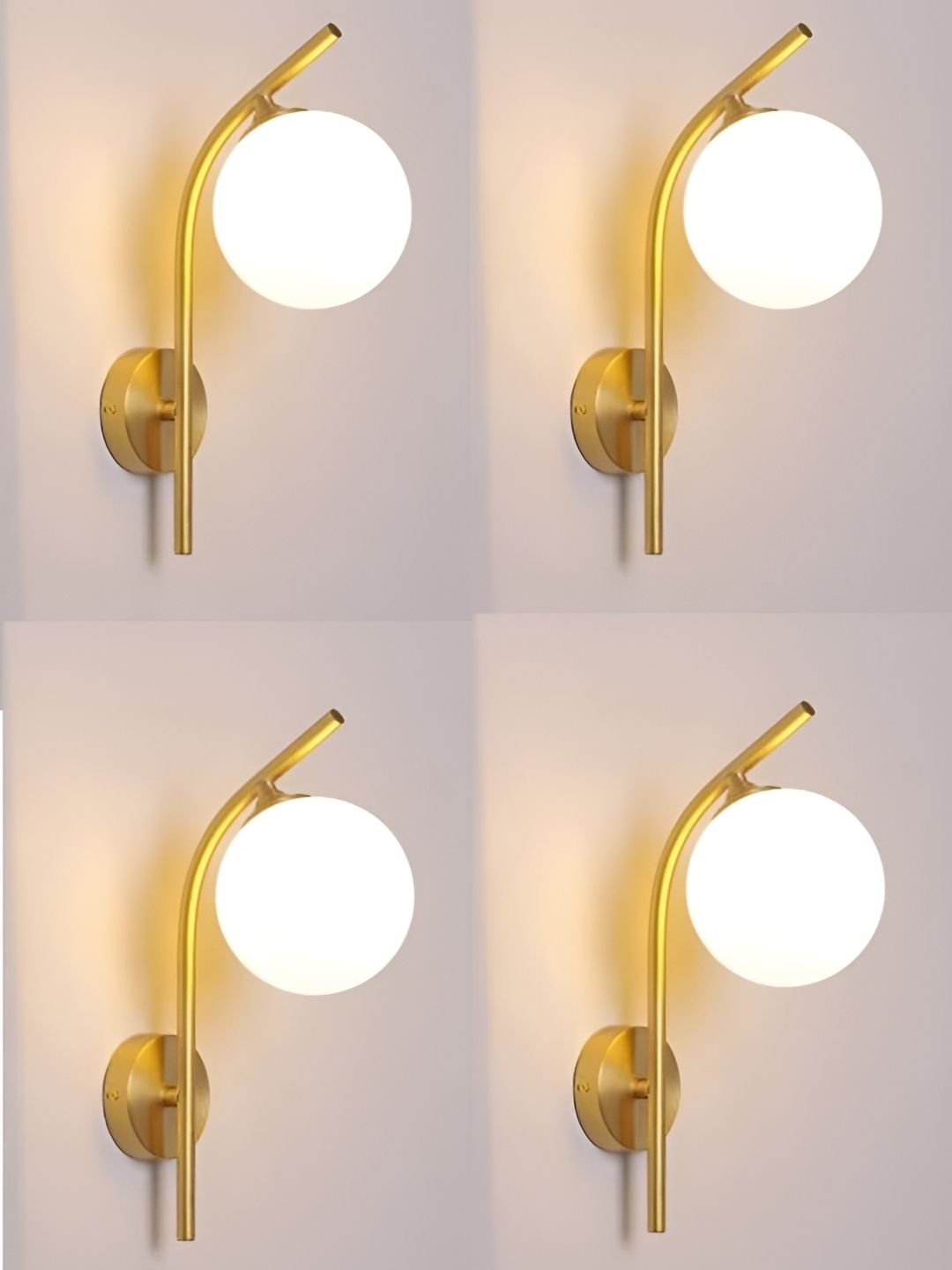 Areezo Gold-Toned 4 Pcs Metal Wall Lamp-image-17