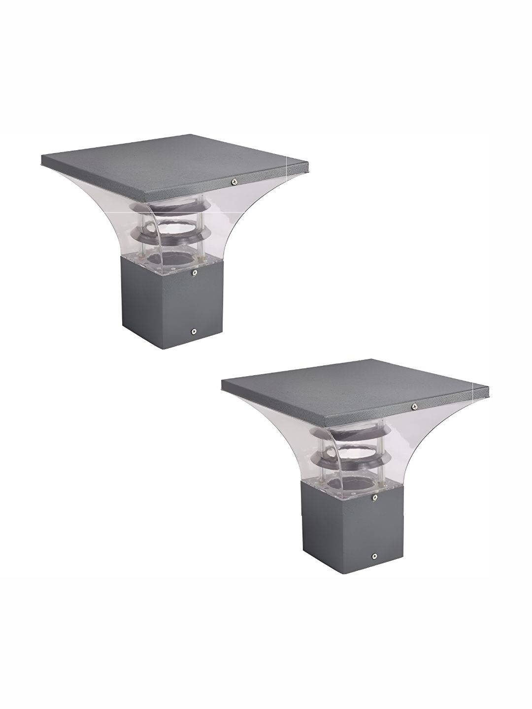 Areezo Transparent & Grey 2 Pcs Outdoor Gate Lamp-picture-37