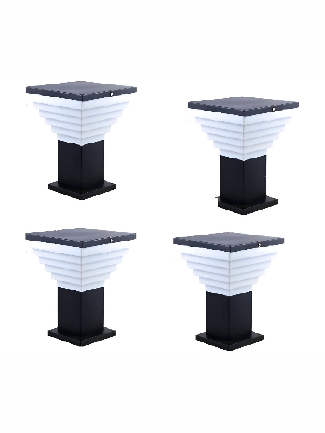 Areezo 4-pcs Black & White Textured Outdoor Gate Lamps-picture-34