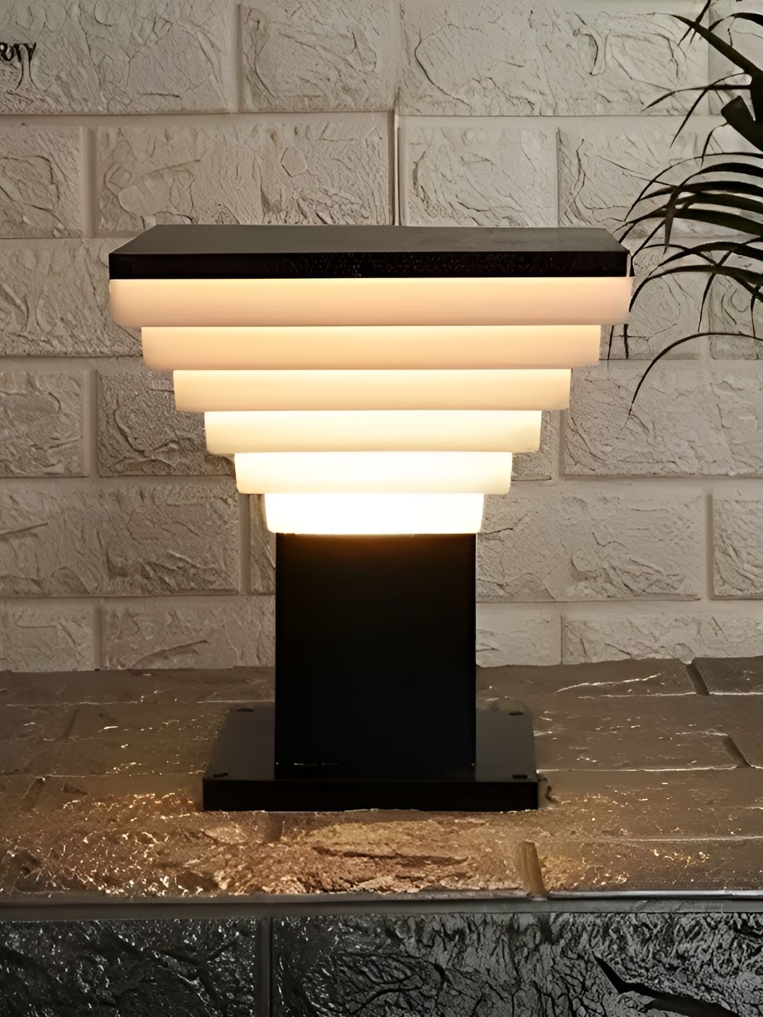 Areezo Black & White Textured Outdoor Gate Lamp-picture-36