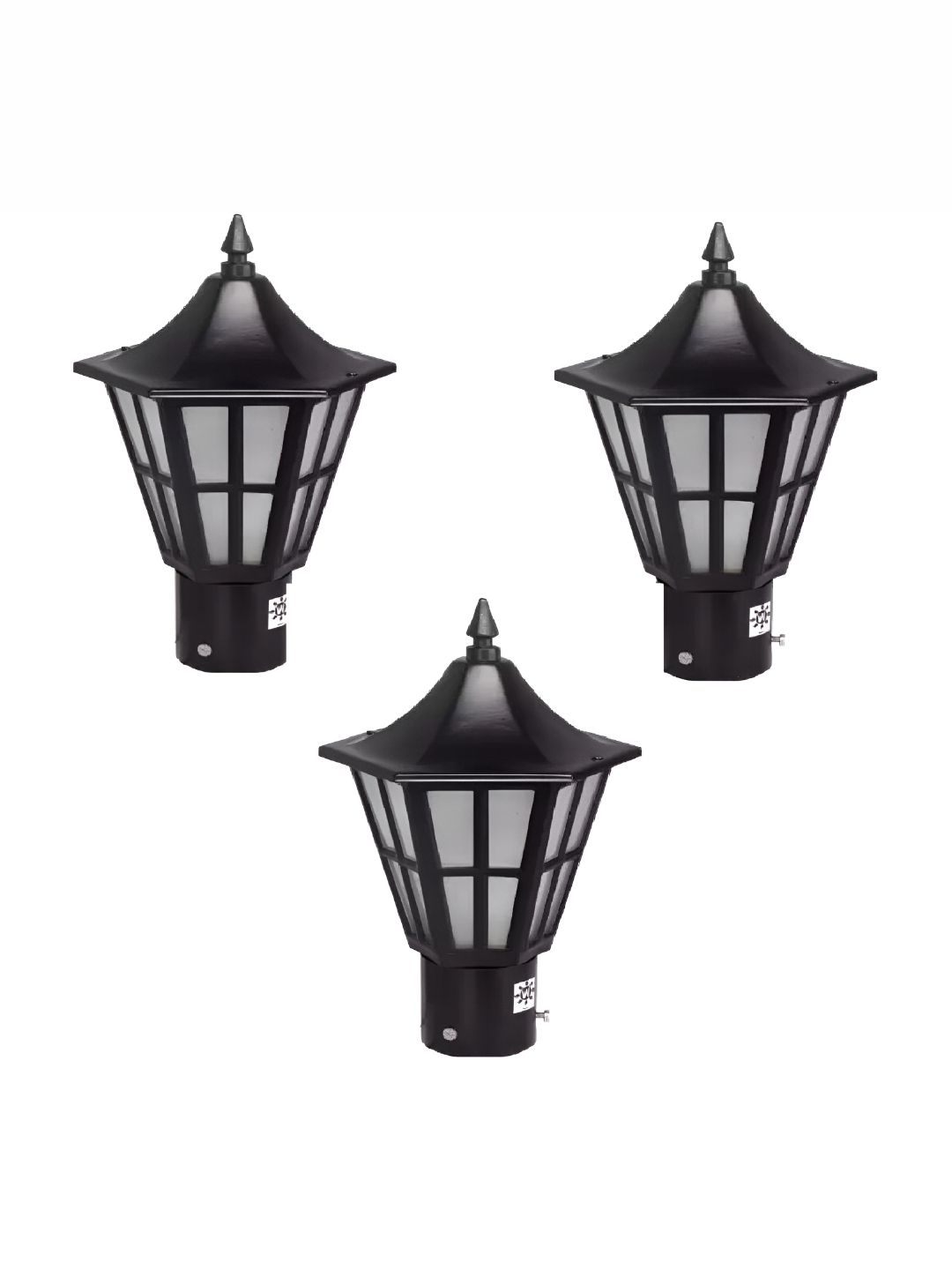 Areezo 3-pcs Black & White Textured Outdoor Gate Lamps-picture-27