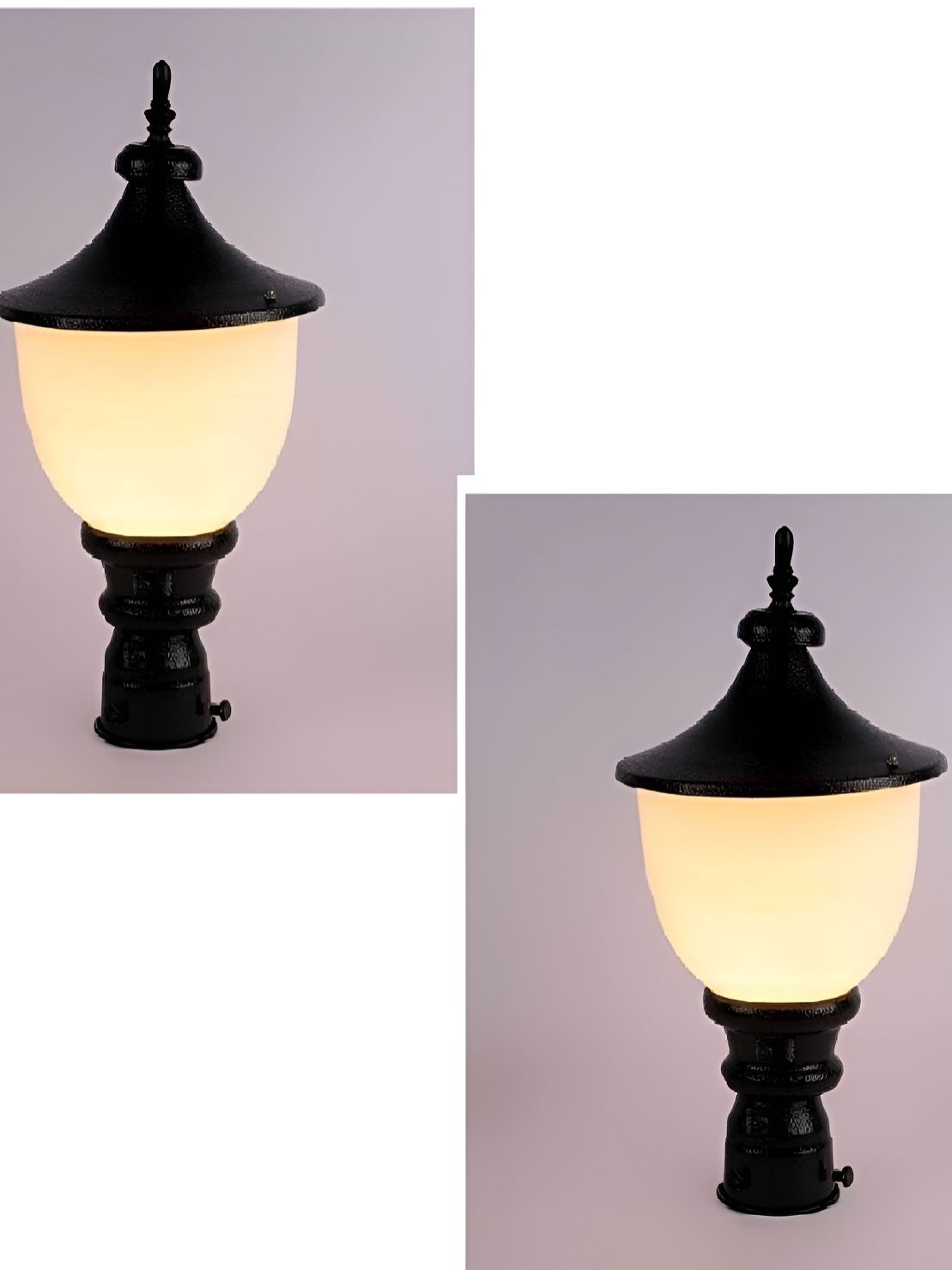 Areezo 2-pcs Black & White Outdoor Gate  Lamps-image-41
