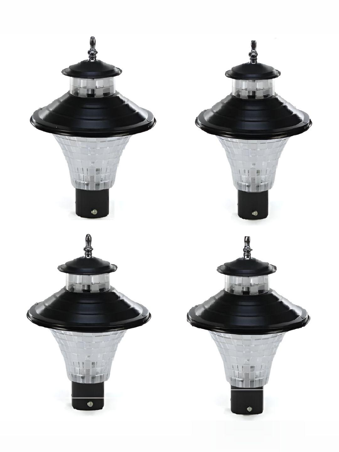 Areezo 4-pcs Black Outdoor Gate Lamps-picture-37
