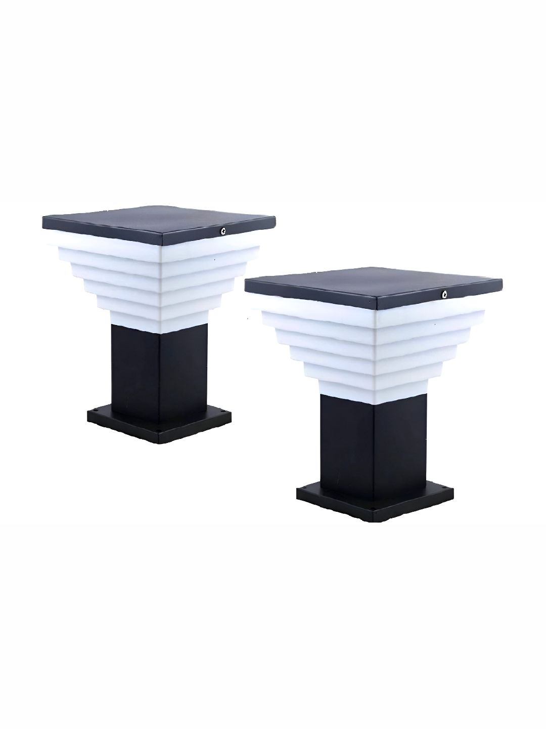 Areezo 2-pcs White & Black Textured Outdoor Gate Lamps-picture-36