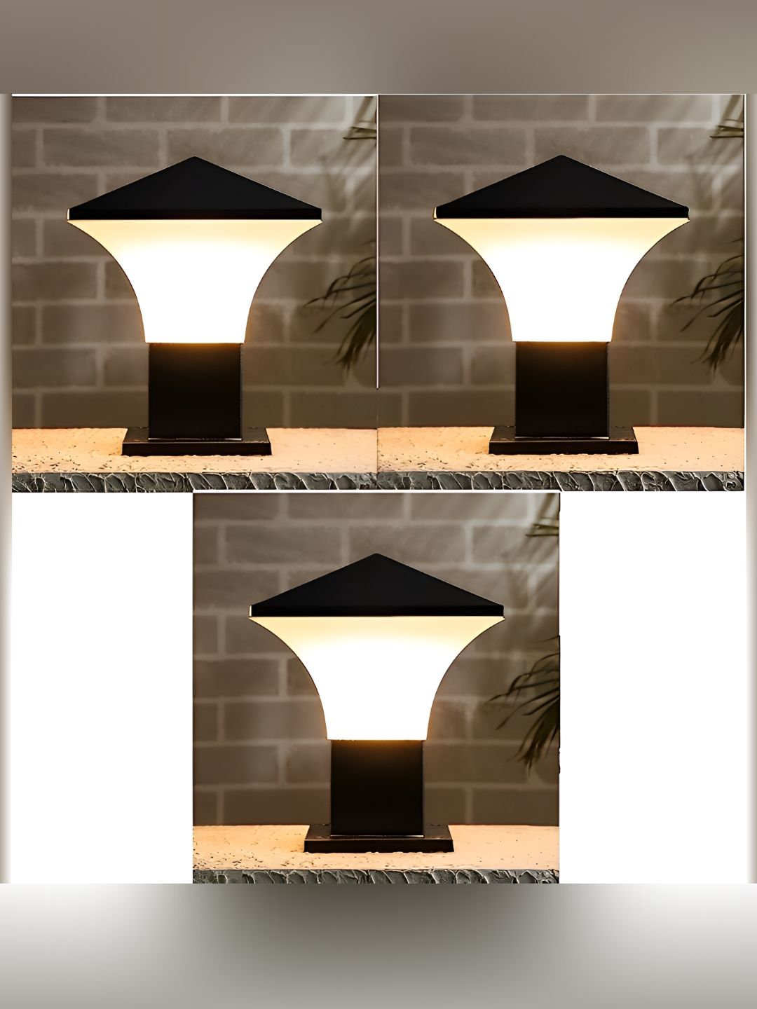 Areezo 3-pcs Black & White Outdoor Gate Lamps-image-43