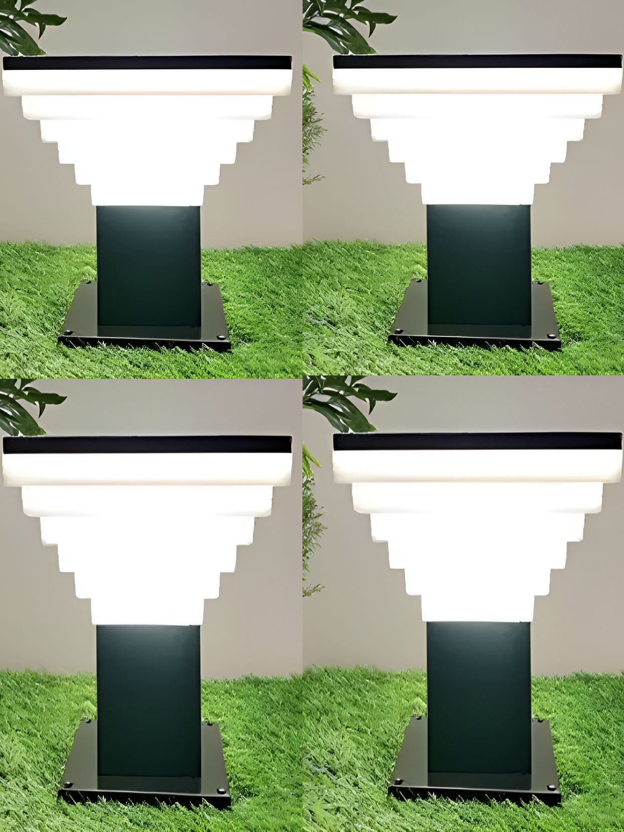 Areezo 4-pcs Black Textured Outdoor Gate Lamps-image-31