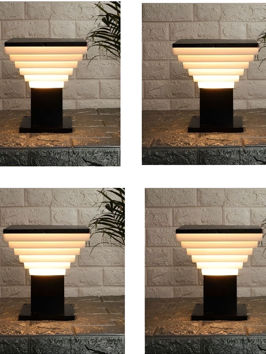 Areezo Black & White 4 Pieces Waterproof Gate Light Outdoor Lamps-image-47