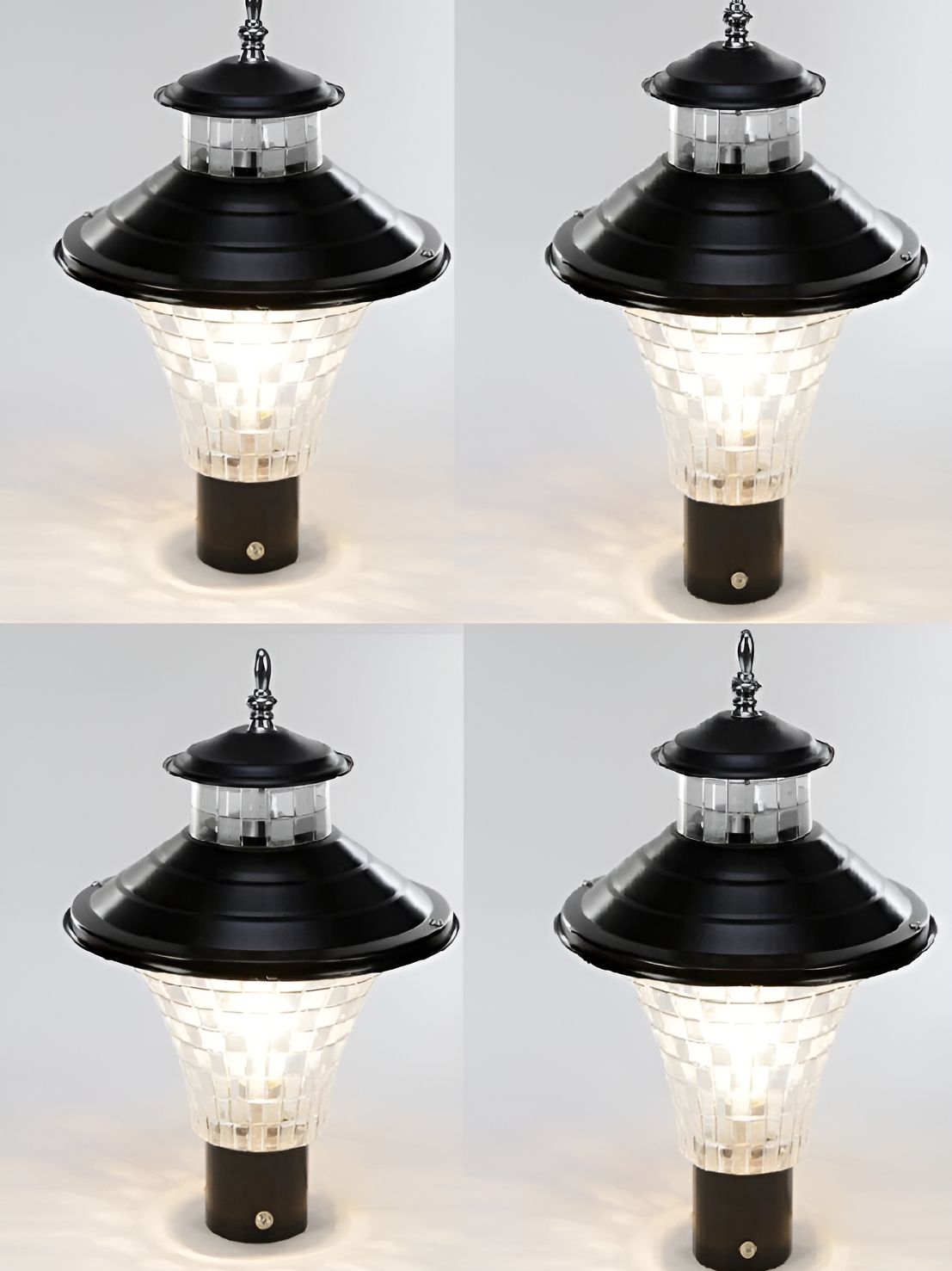 Areezo 4-pcs Black Outdoor Gate Lamps-picture-35
