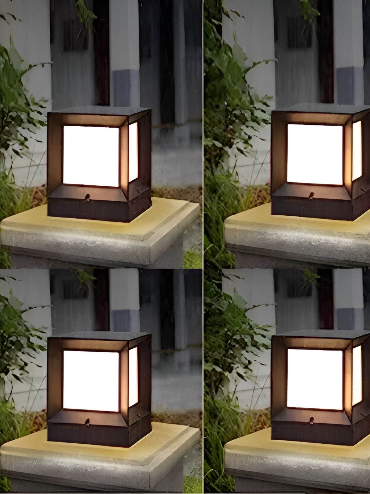 Areezo 4-pcs Black & White Outdoor Gate Lamp-image-47