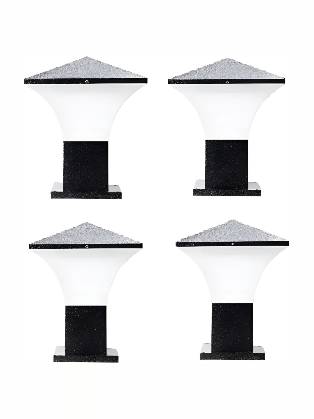 Areezo 4-pcs Black & White Outdoor Gate Lamps-image-10