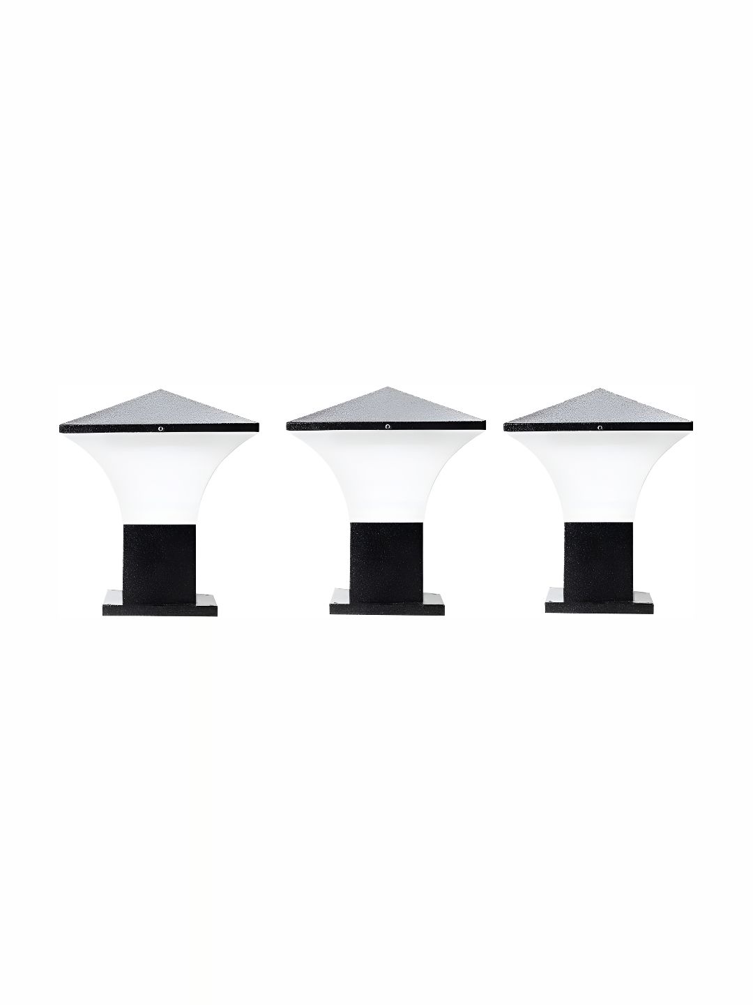 Areezo Black & White 3 Pieces Outdoor Gate Lamps-picture-40