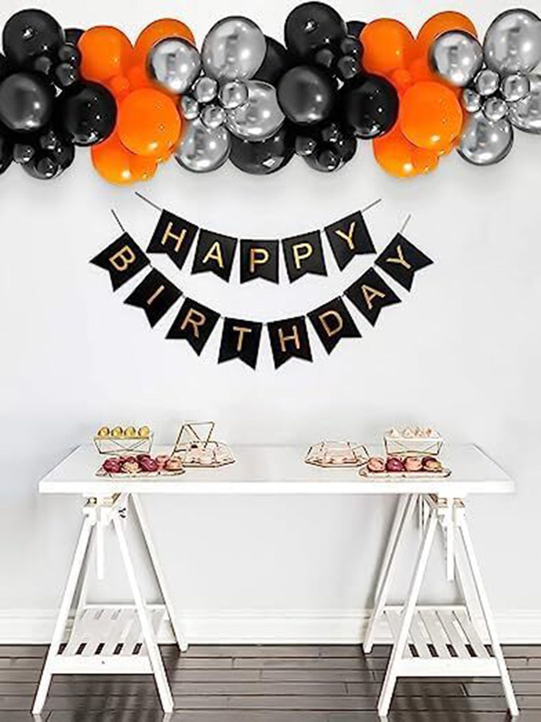 Special You Black & Orange 27 Pieces Birthday Decoration Balloons with Banner-picture-31