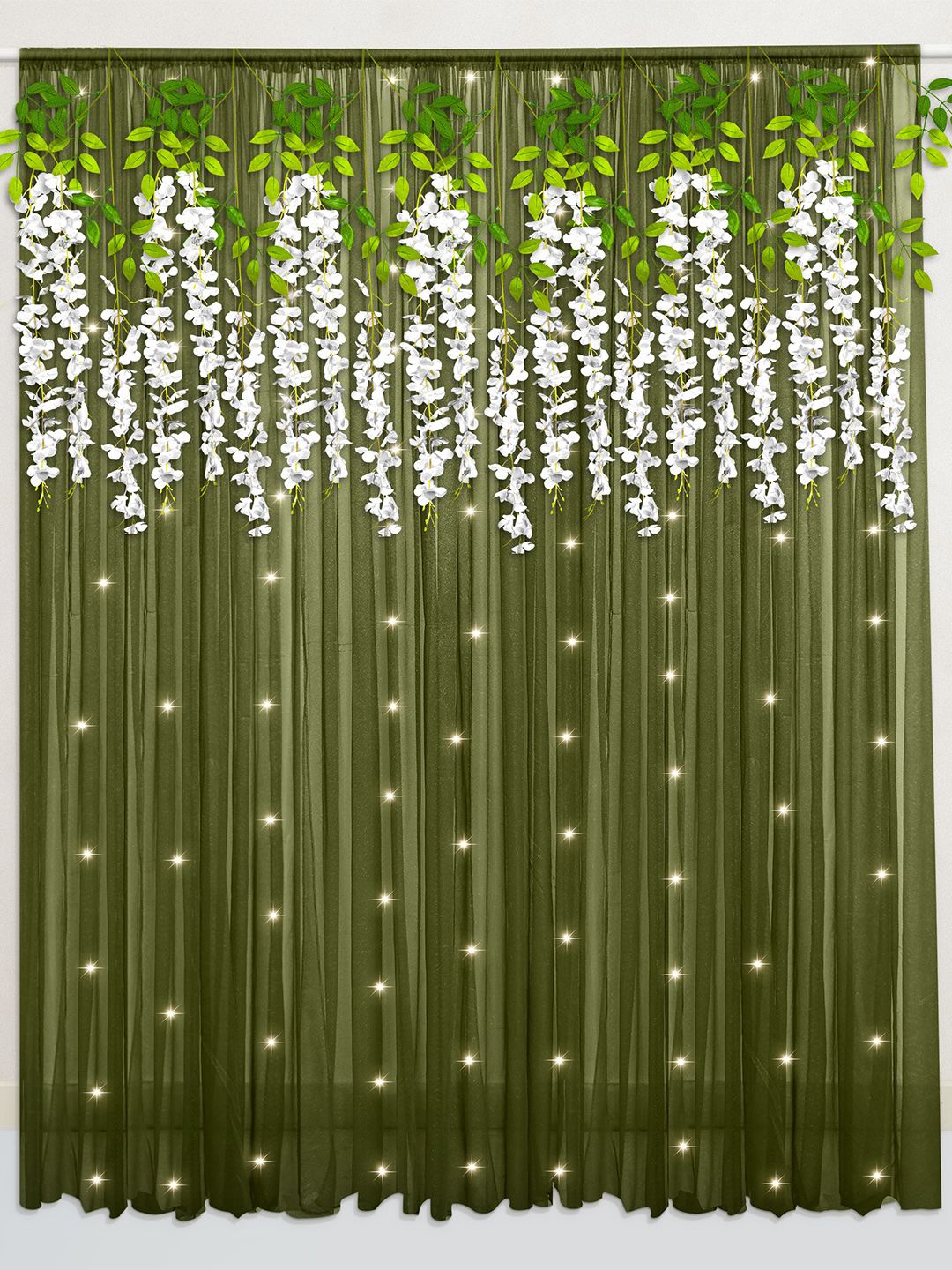 Special You Green & White 13 Pieces Wisteria & Curtain Backdrop Decorations-picture-22