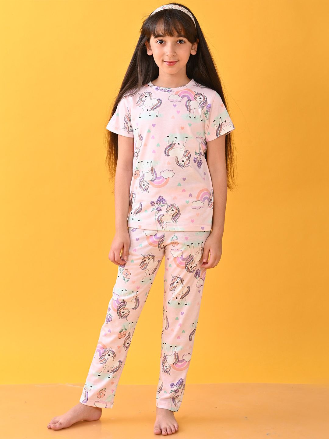 Anthrilo Girls Unicorn Printed Cotton Night Suit-picture-38