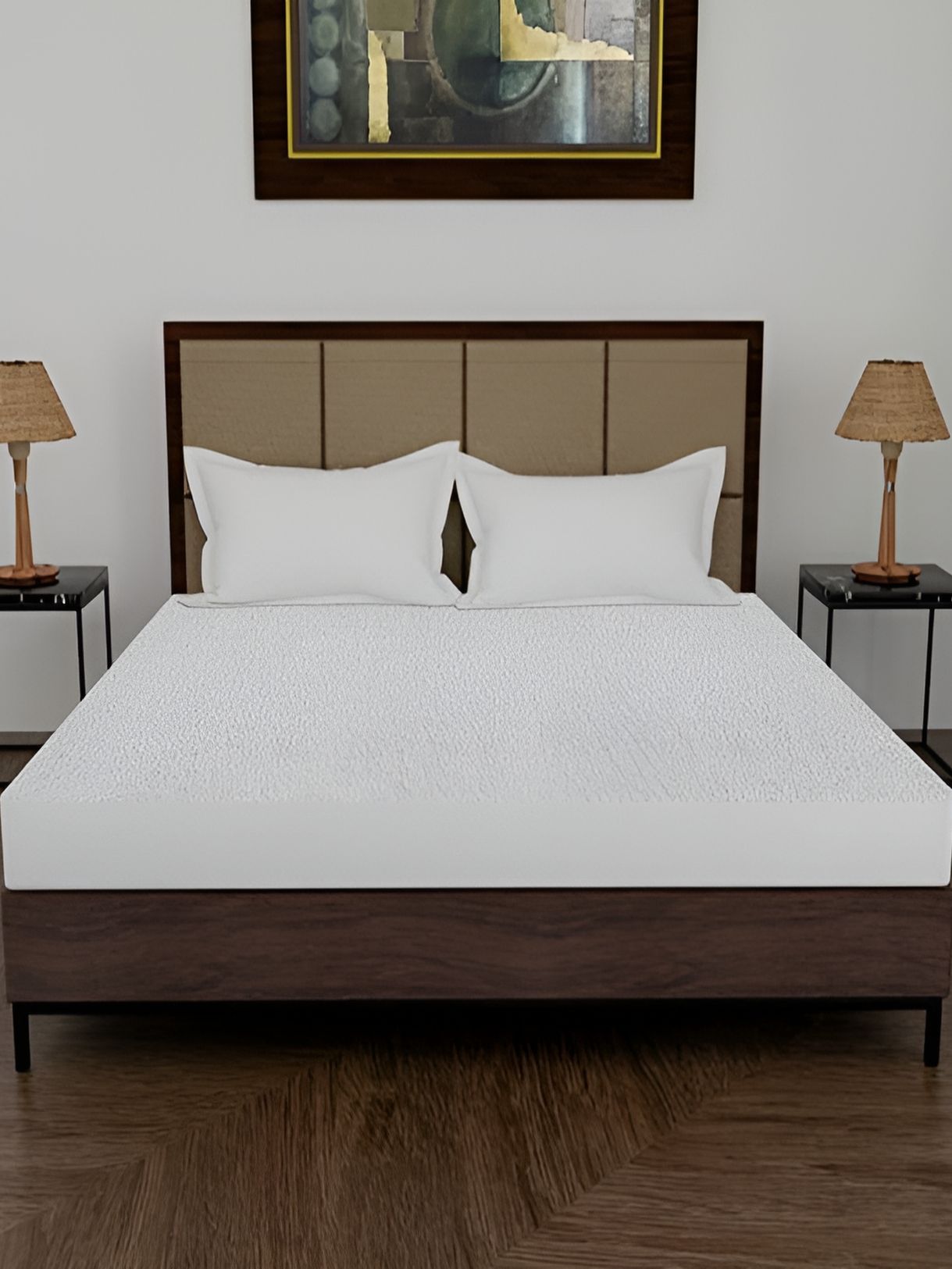 Comfowell White Cotton Fitted King Size Waterproof Mattress Cover-picture-38