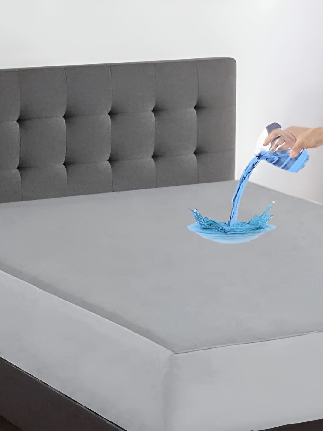 Comfowell Grey Cotton Fitted King Water Resistant Mattress Protector-picture-34