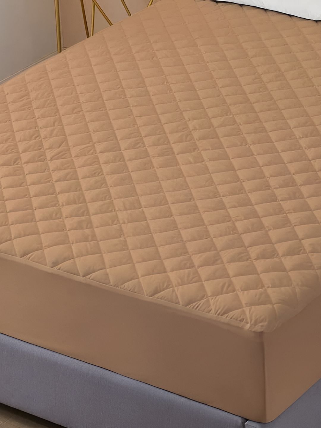 Comfowell Beige Polyester Water Resistant King Fitted Mattress Protector-picture-35