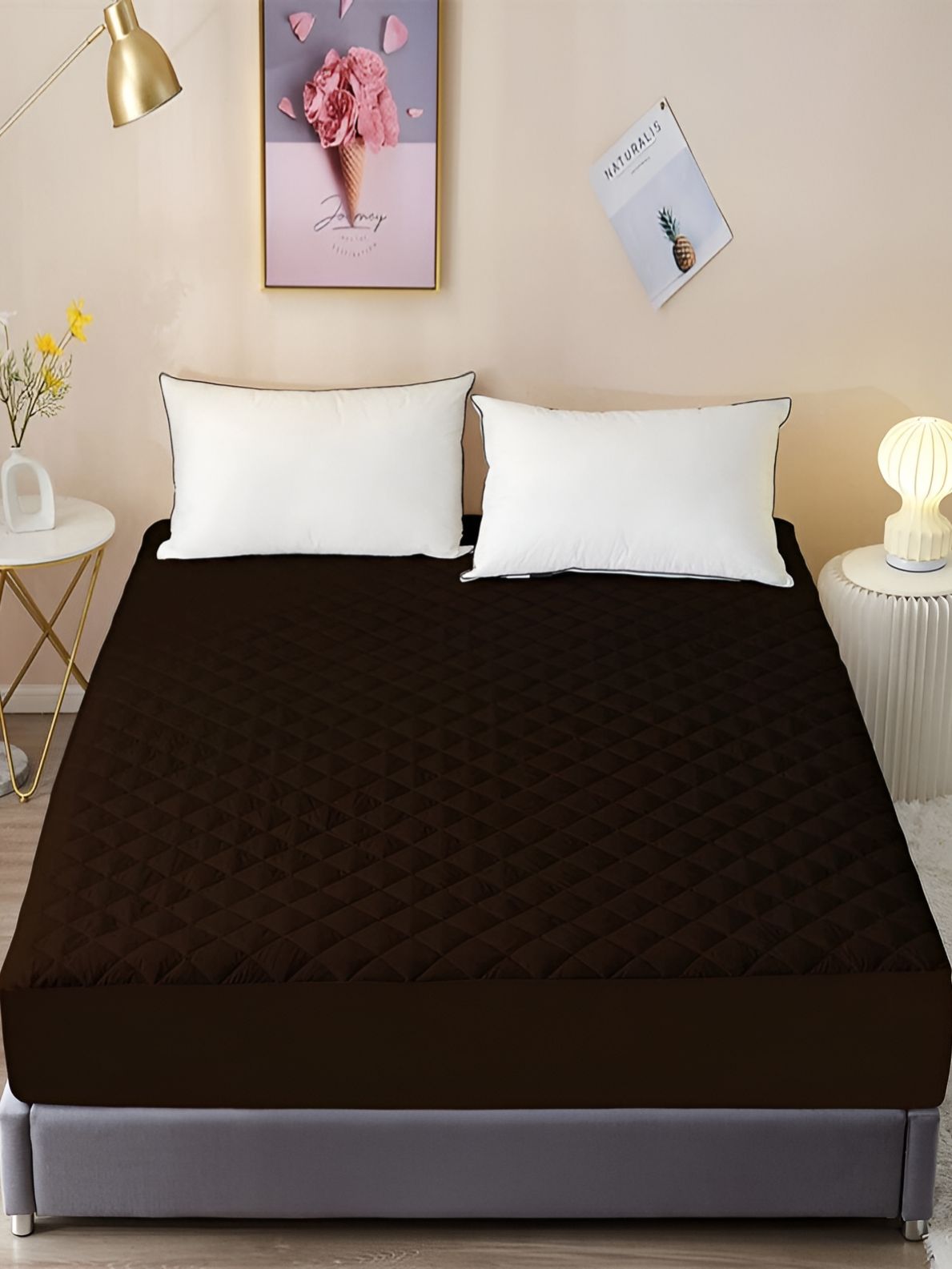 Comfowell Brown Fitted King Size Water Resistant Mattress Protector-picture-13