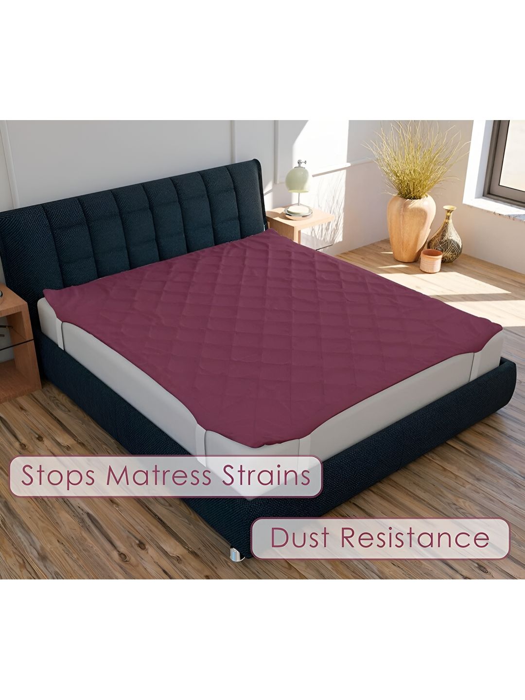 Comfowell Maroon Water Resistant Fitted King Mattress Protector-picture-39