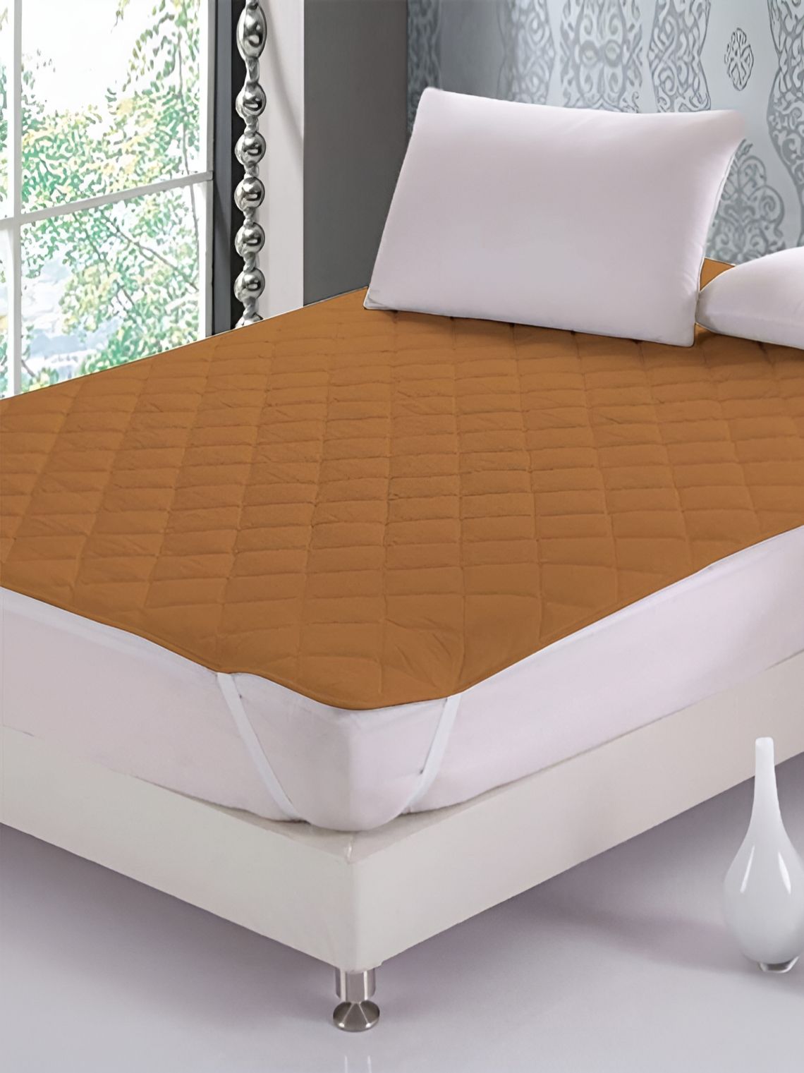 Comfowell Brown Water Resistant Fitted Queen Mattress Protector-picture-30