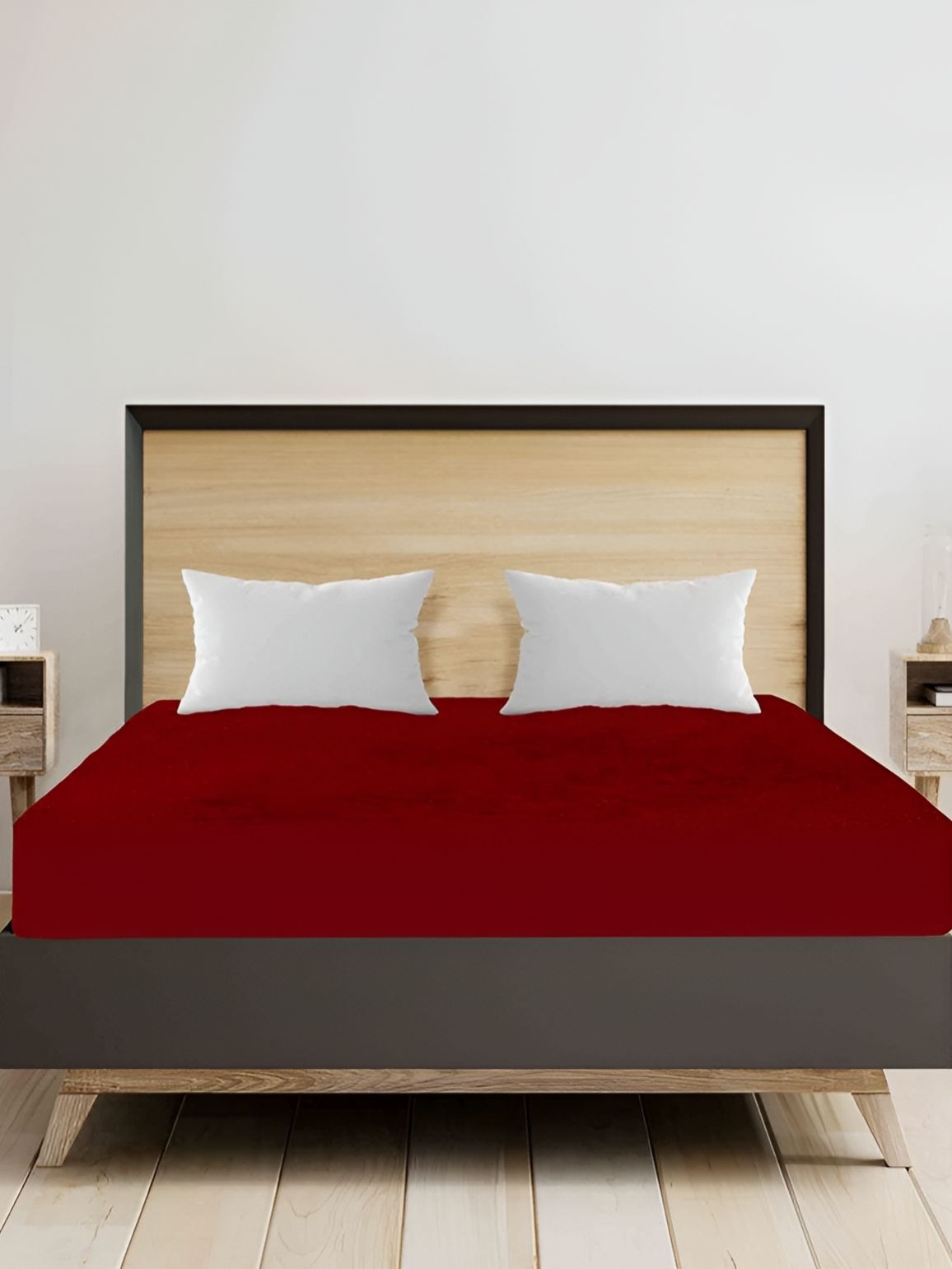Comfowell Maroon Cotton Water Resistant Fitted King Mattress Protector-picture-11