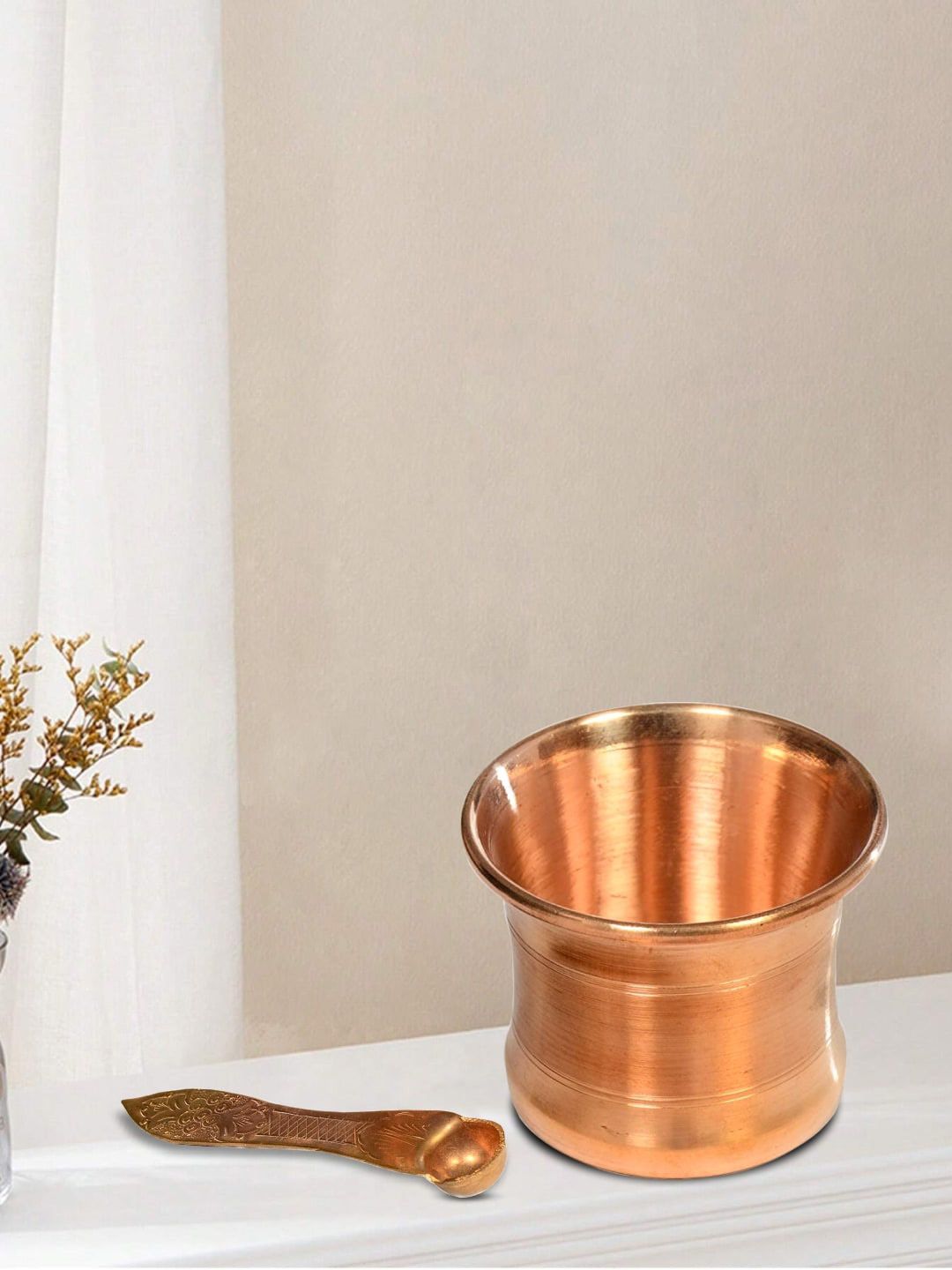 DOKCHAN Gold-Toned Copper Panchpatra-picture-17