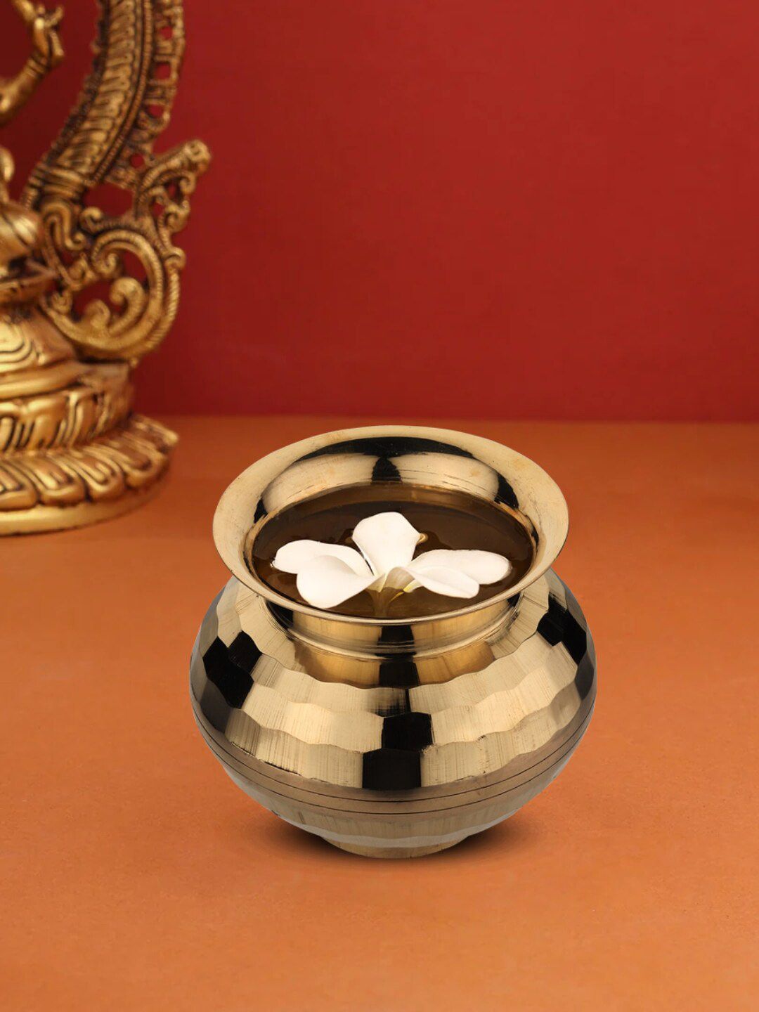 DOKCHAN Gold-Toned Brass Dimond Cut Lota/Kalash-picture-32