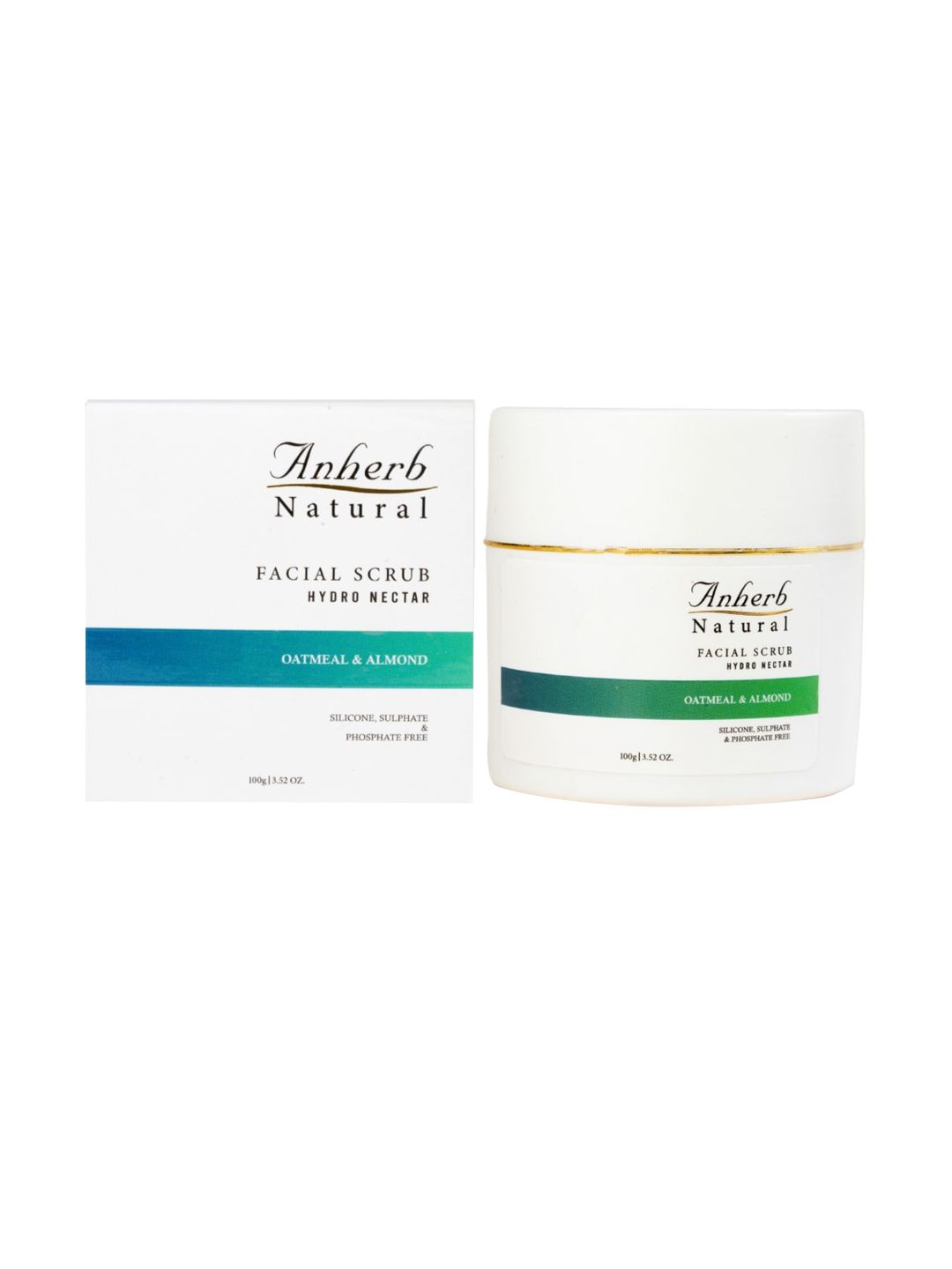 Anherb Natural Hydro Nectar Face Scrub With Oatmeal & Almond - 100g-image-45