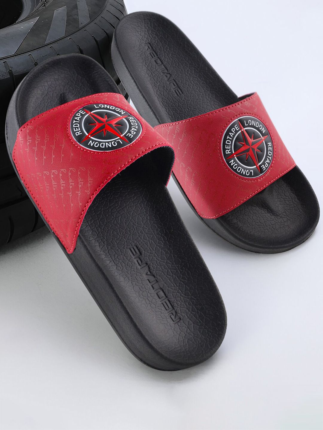 Red Tape Men Printed Sliders-picture-41