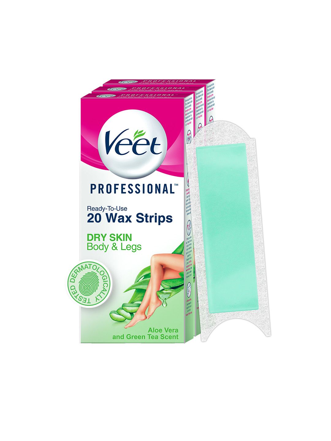 Veet Professional Set of 3 Ready To Use Wax Strips for Dry Skin - 20 Strips Each