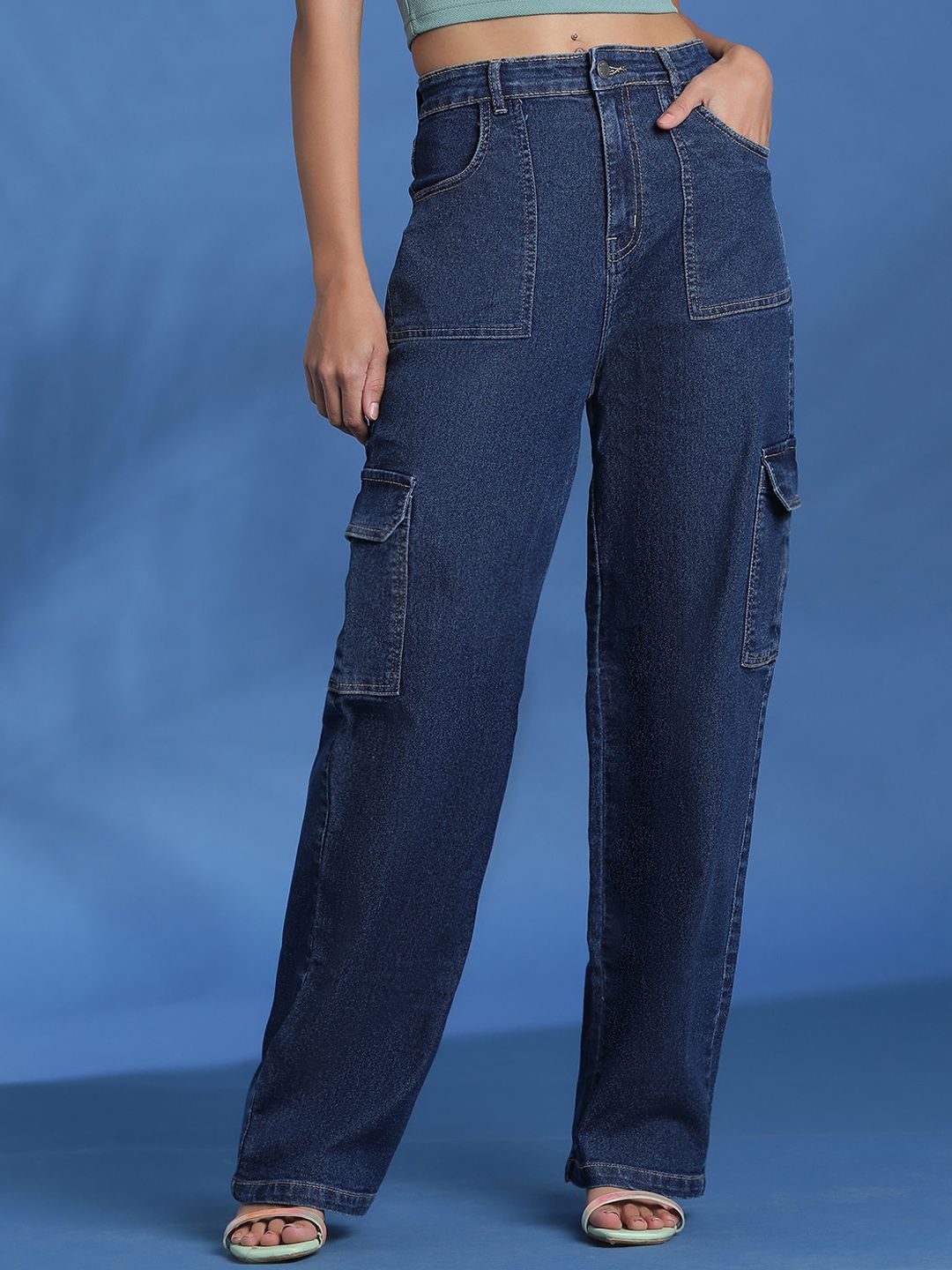 Stylecast X Kotty Women Jean Straight Fit High-Rise Slash Knee Stretchable Jeans-image-40