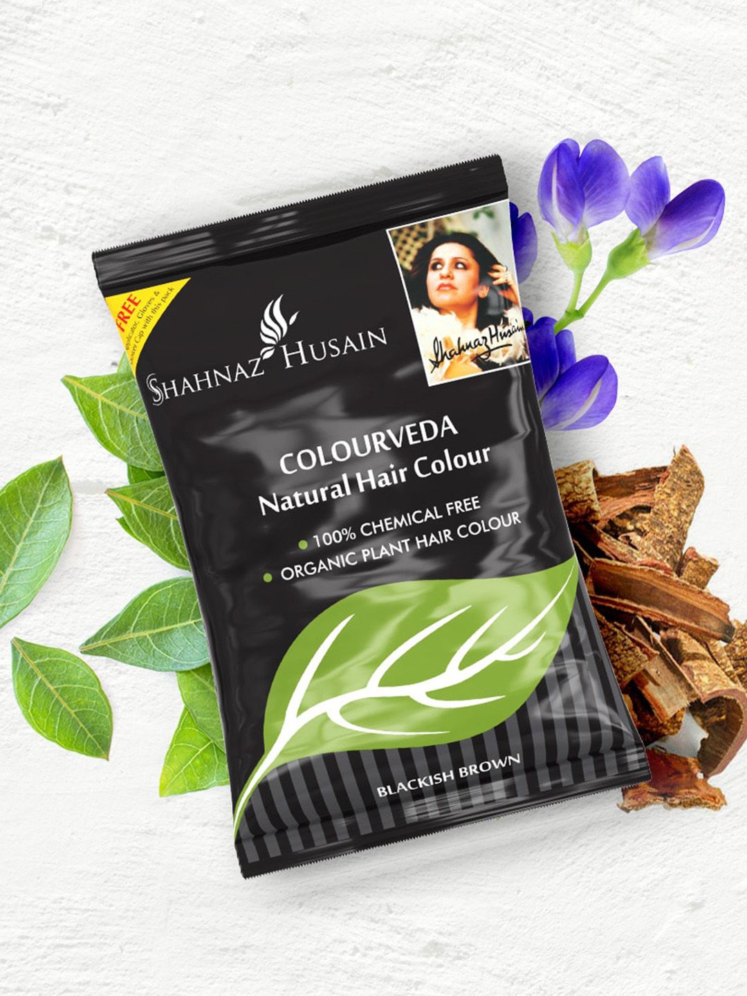 Shahnaz Husain Colourveda Natural Hair Colour - 100g - Blackish Brown-image-24