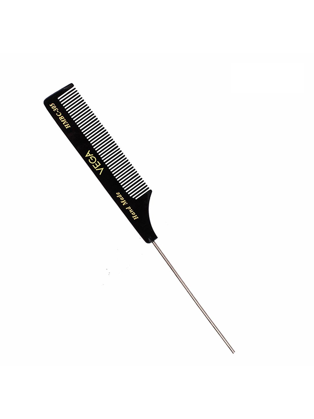 VEGA HMBC-305 Tail Hair Comb with Steel Pin - Black-image-1
