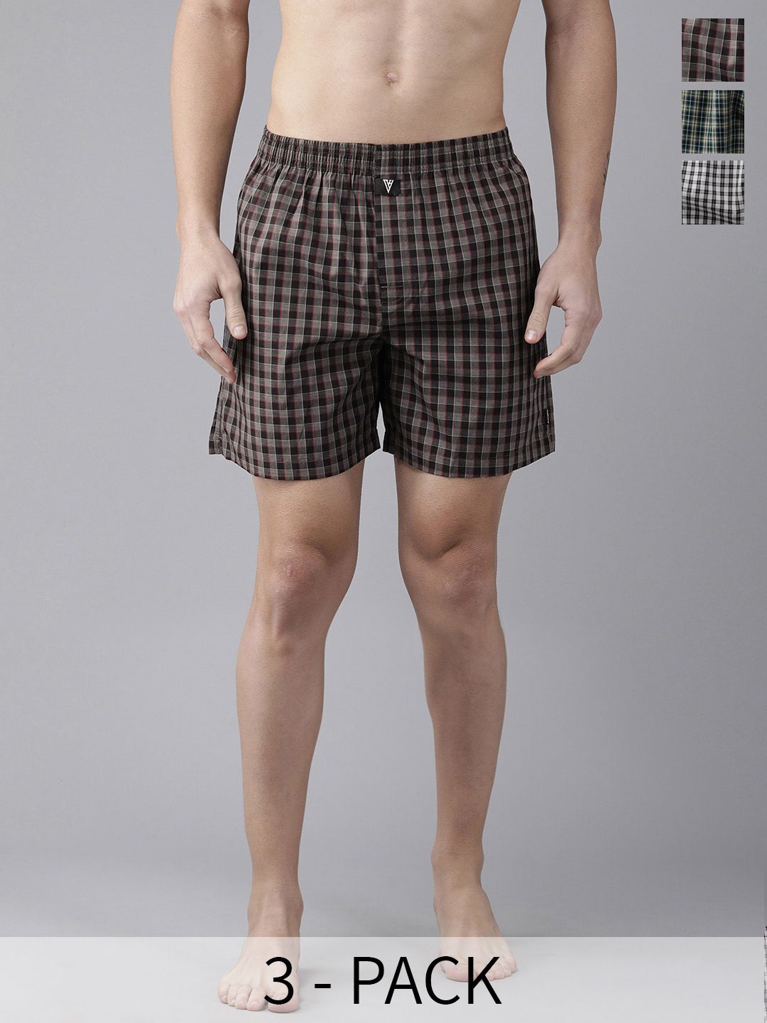 Van Heusen Pack Of 3 Checked Pure Cotton Boxers  18941192-1-18941194-picture-41