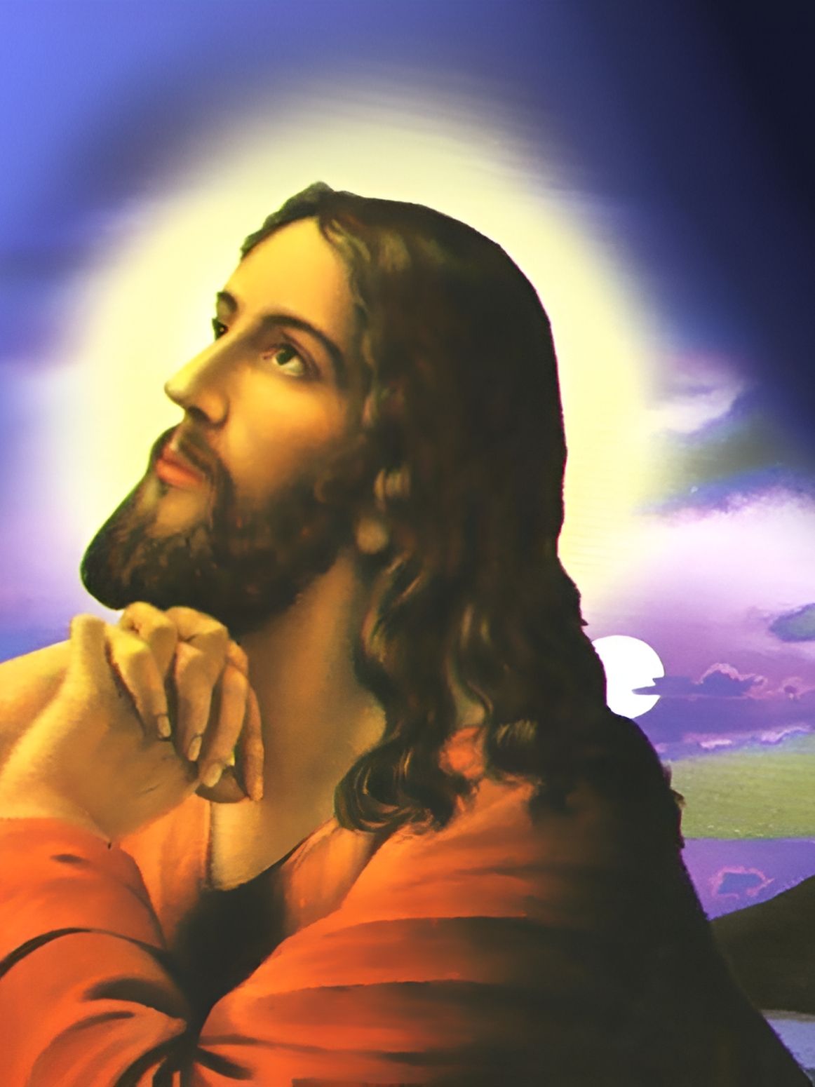 British Terminal Orange & Blue Paper Religious Wall Paintings-picture-20