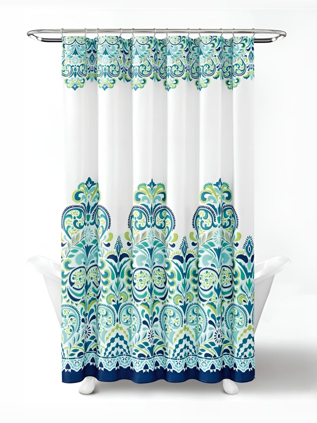 homewards White Printed Waterproof Shower Curtains-picture-38