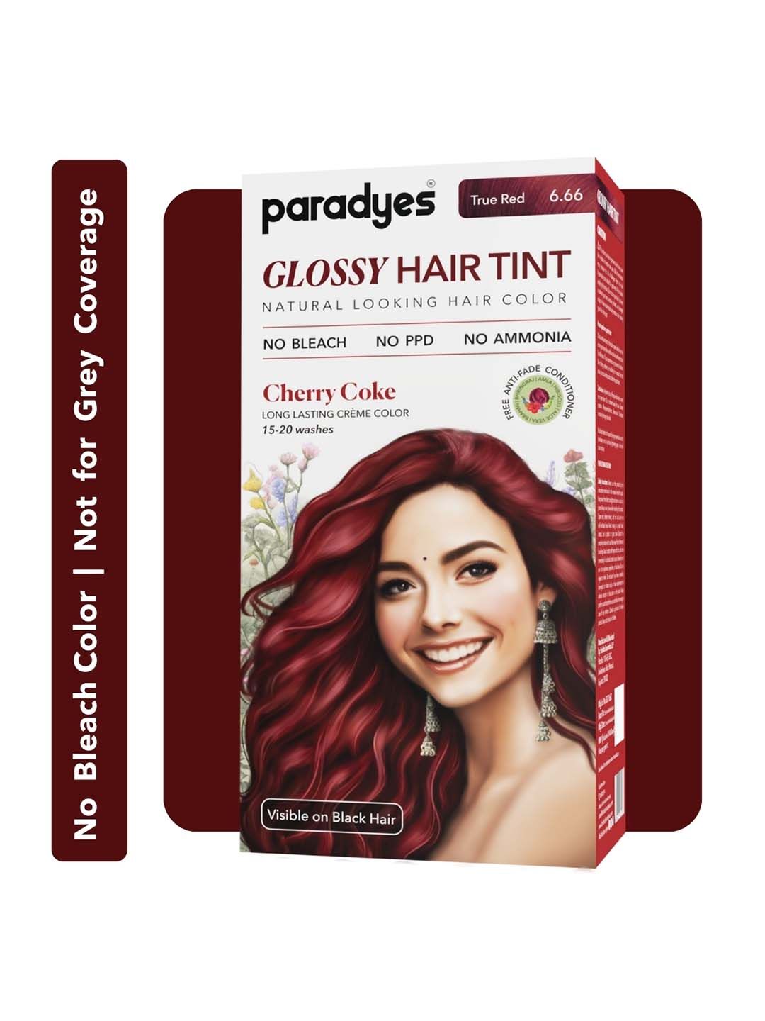 Paradyes Semi-Permanent Creme Glossy Hair Tint Hair Color 160g- Cherry Coke- True Red 6.66