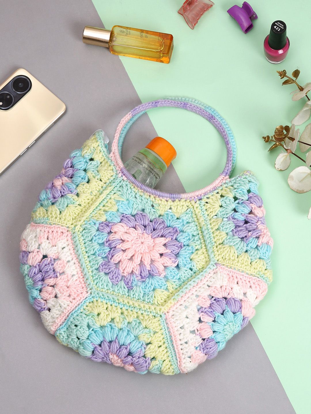 Magic Needles Self Design Hexagon Handheld Bag-picture-26