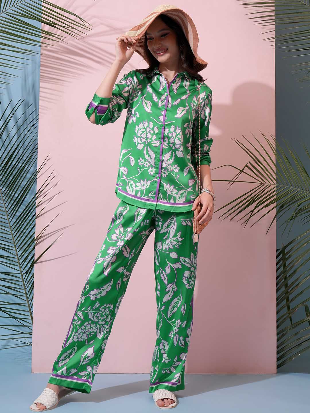 Tokyo Talkies Printed Shirt & Trouser Co-Ord Set