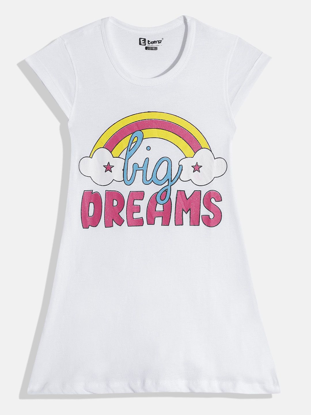 Eteenz Girls Premium Cotton Typography Printed A-Line Dress-image-9