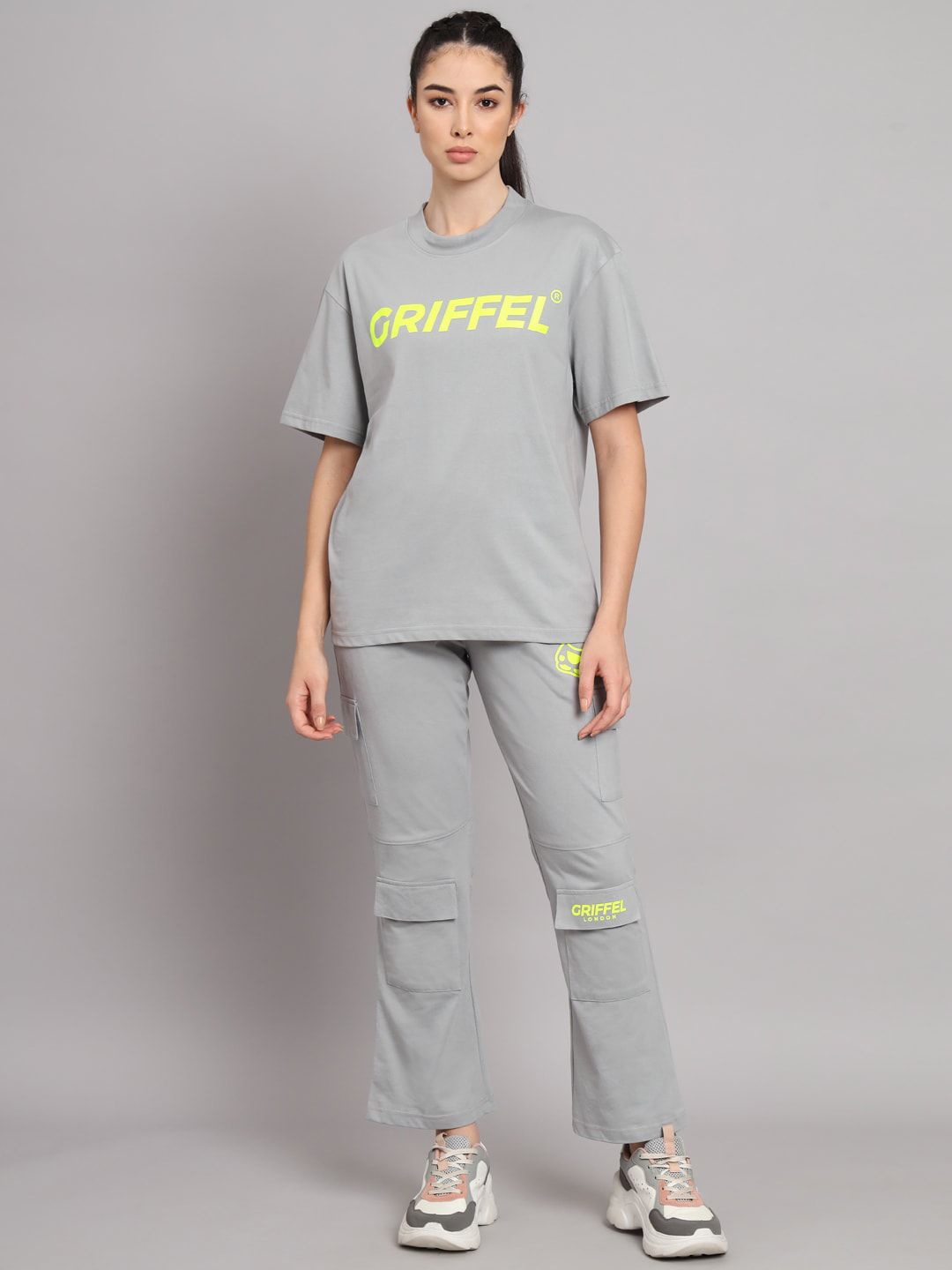 GRIFFEL Printed Pure Cotton Oversized Fit T-Shirt & Cargo Trouser-picture-15