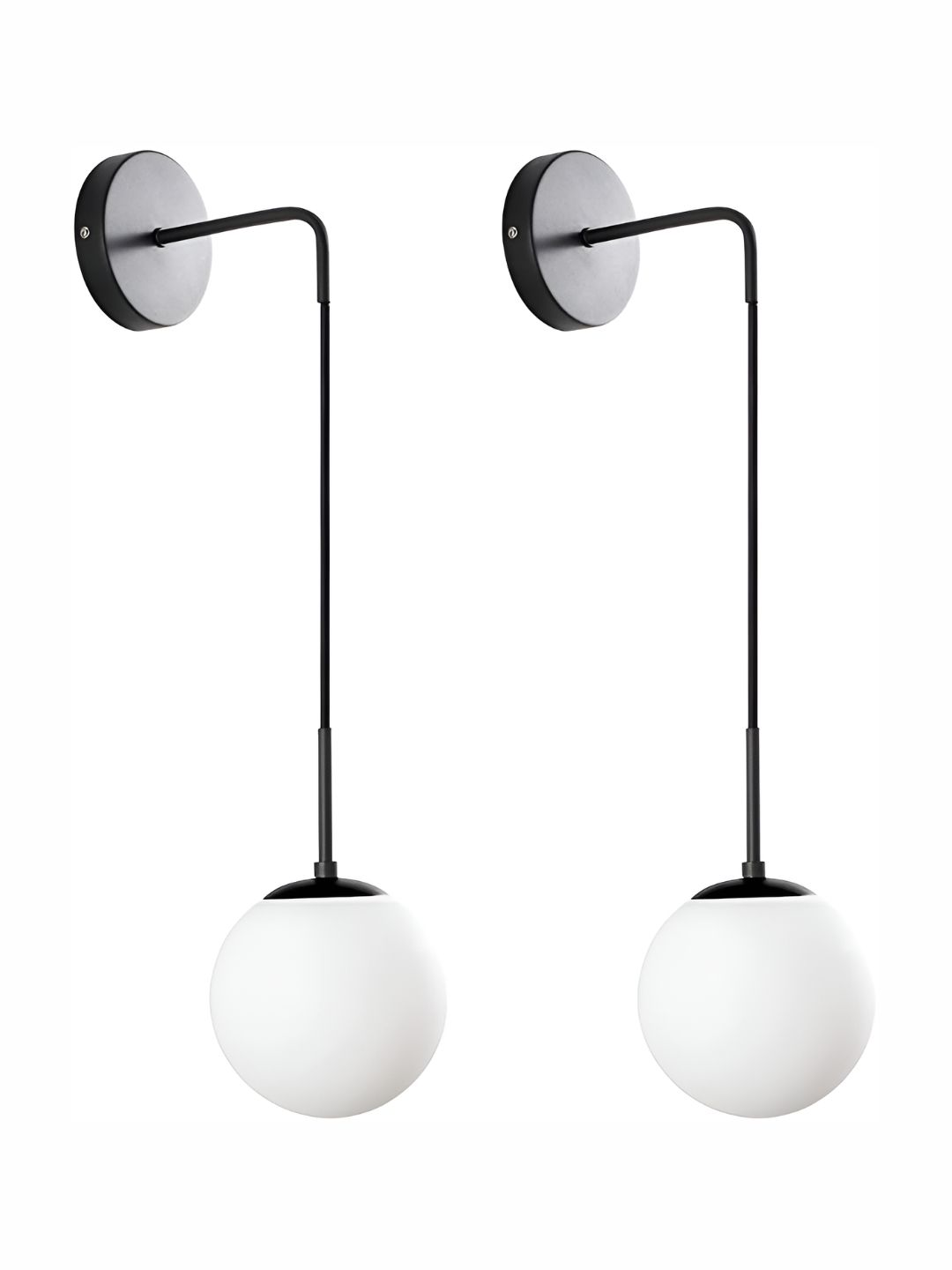 Areezo Black 2Pcs Metal Contemporary Spherical Wall Lamps-image-32
