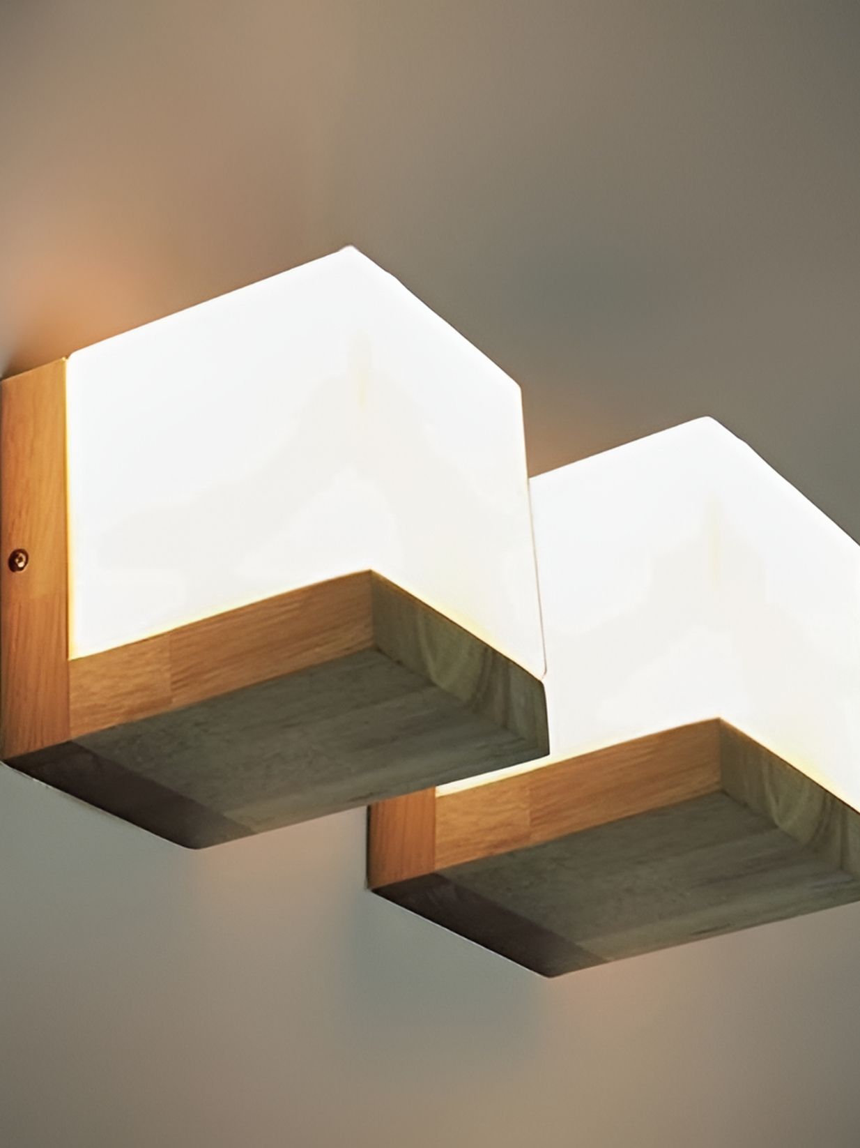 Areezo Brown 2Pcs Metal Contemporary Square Shaped Wall Lamps-picture-13