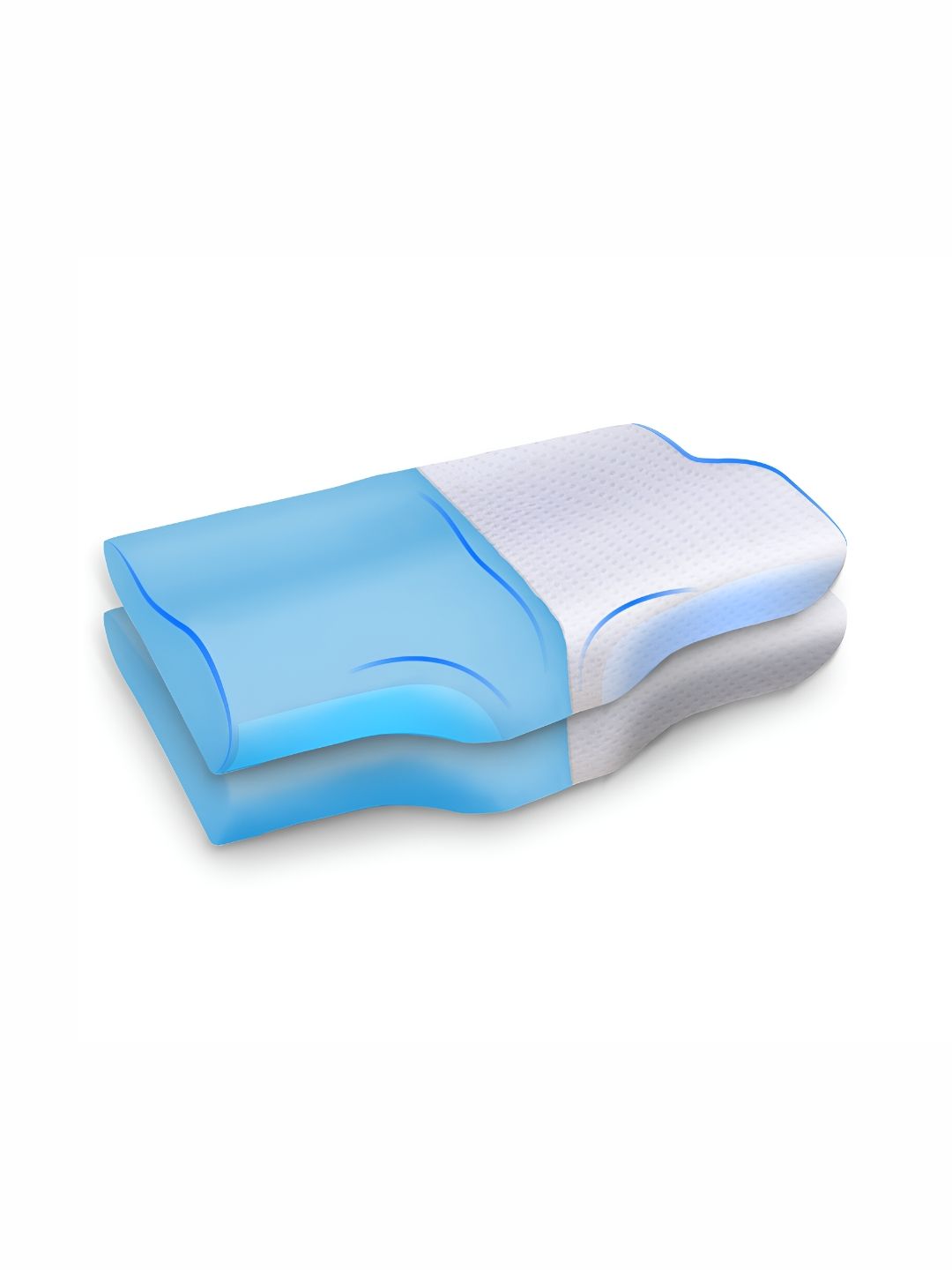 Sleepsia White & Blue 2 Pieces Gel Contour Therapedic Pillows-picture-34